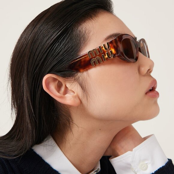Miu Miu Glimpse Oval Logo Accented Sunglasses main image 11